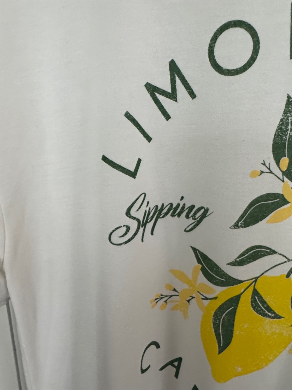 Green Envelope White Limoncello Graphic Tee with Yellow and Green Print - Picture 5 of 8